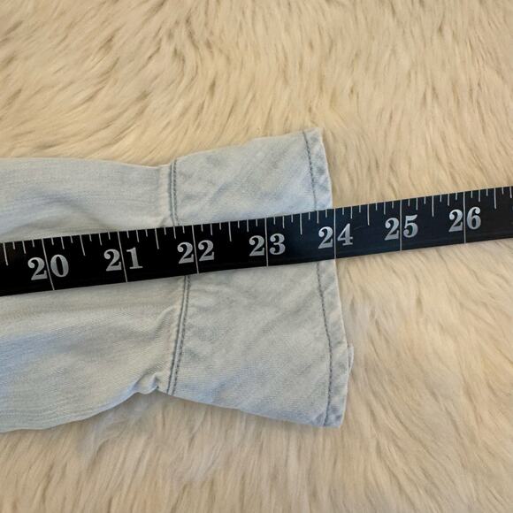 Rails Daphne Chambray Button Up Shirt Raw Hem XS - Picture 10 of 11